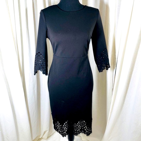 SHEIN Black Lace Detail Sheath Dress - Picture 1 of 12